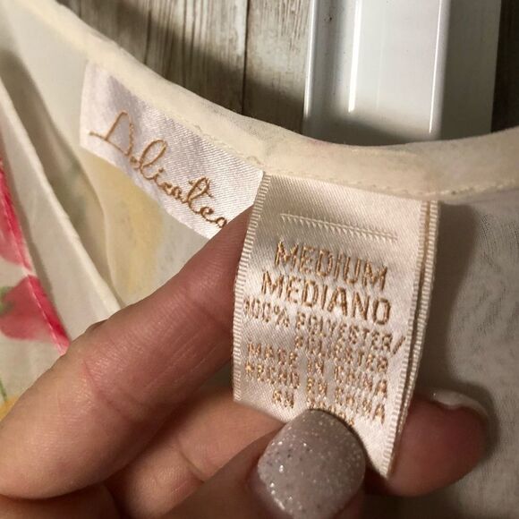 Delicates Sheer Floral Babydoll Top - Picture 4 of 6